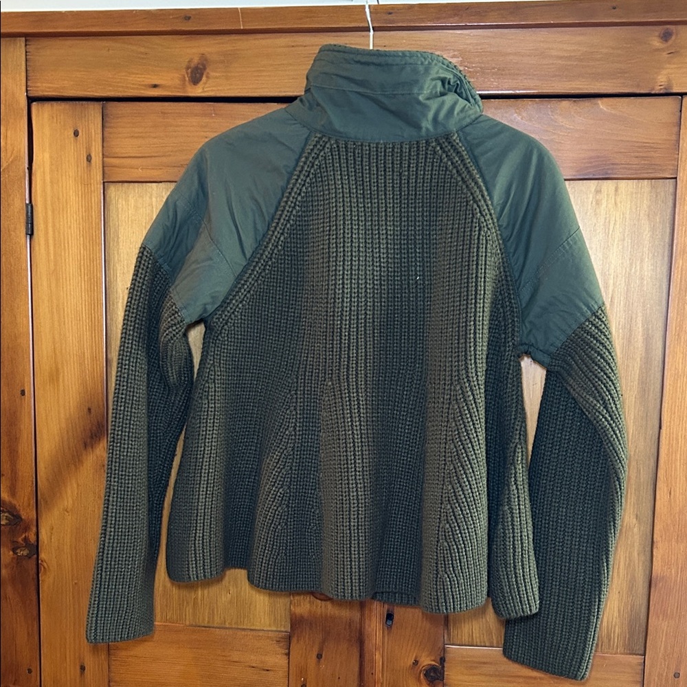 Zara Olive Green Knit Sweater with High Collar - Picture 5 of 7